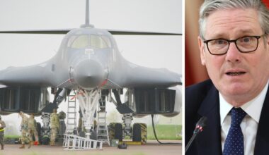 US bombers increase at UK base 'exposes Keir Starmer Iran war lie'