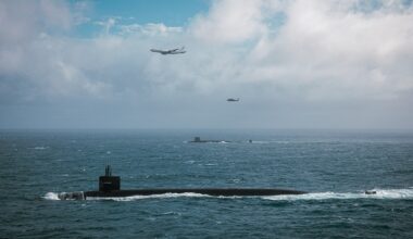U.S. Navy Ohio-class ballistic missile submarine USS Tennessee (SSBN 734), an United Kingdom Royal Navy Vanguard-class nuclear submarine, an E6-B Mercury assigned to the "Shadows" of Fleet Air Reconnaissance Squadron (VQ) 4 and an MH60R Sea Hawk helicopter attached to the “Proud Warriors” of Helicopter Maritime Strike Squadron (HSM) 72 conducted bi-lateral at sea training