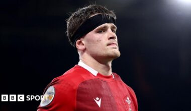 Alex Mann playing for Wales against Scotland