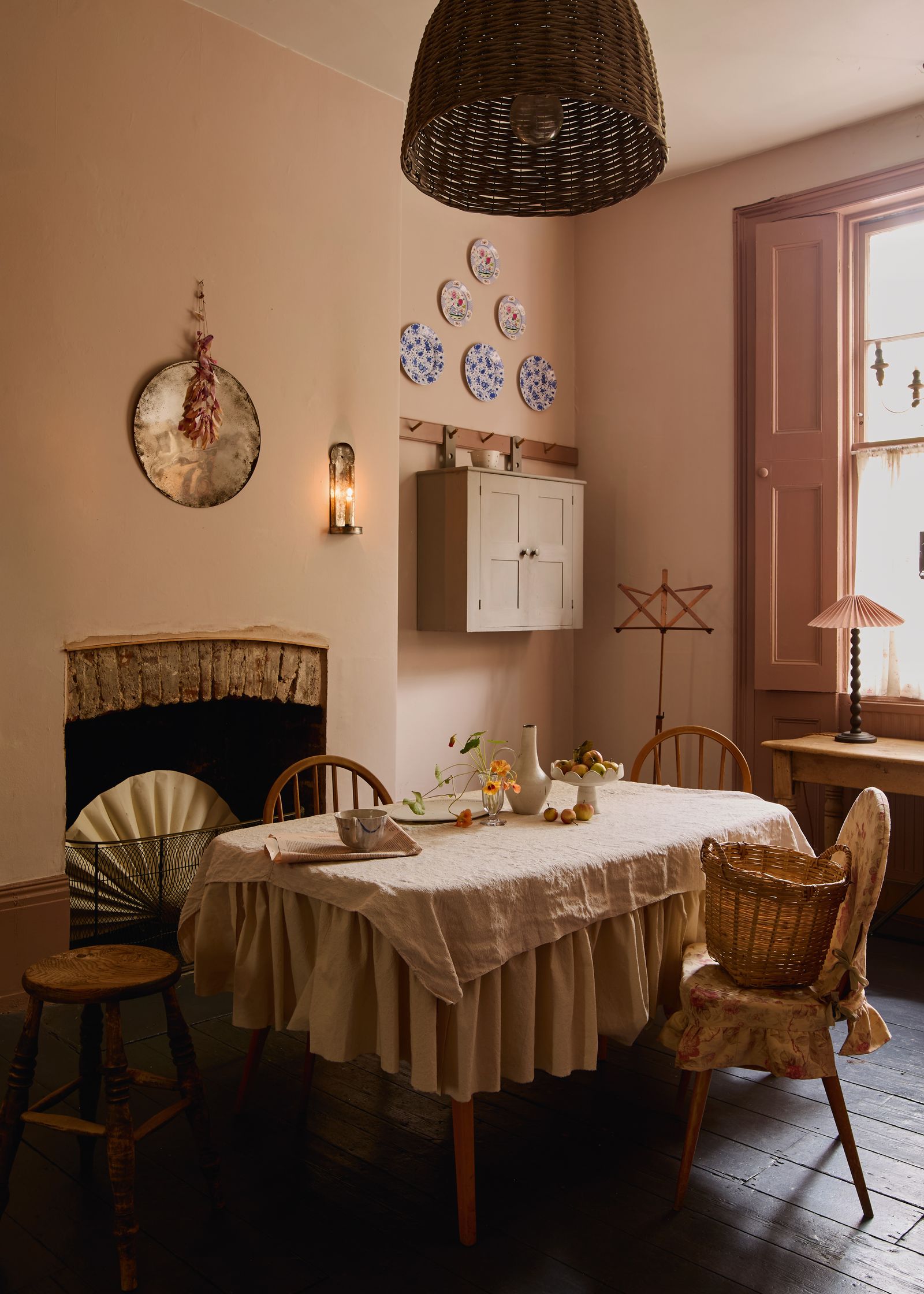 Image may contain Architecture Building Dining Room Dining Table Furniture Indoors Room Table and Tablecloth