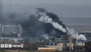 Israel says industrial site on fire after Iranian attack as hundreds mourn killed journalists in Lebanon