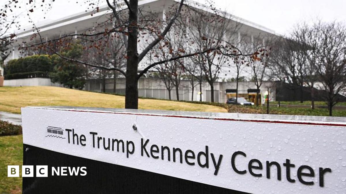 signage for the Trump Kennedy Center in front of the building