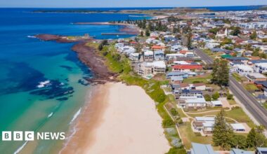 An aerial view of Shellharbour beach