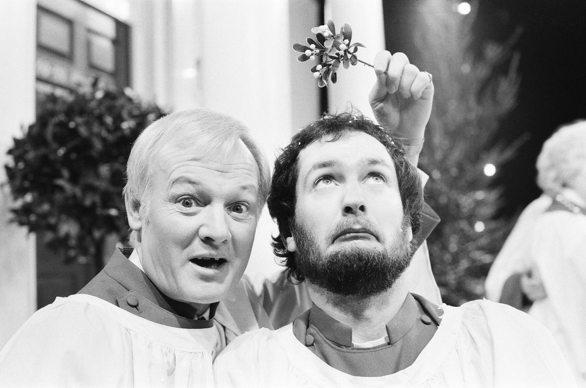 Promoting the BBC's Christmas line-up in 1981 with Kenny Everett