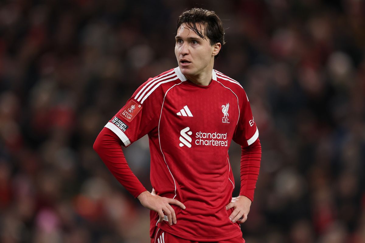 Federico Chiesa of Liverpool looks on during the Emirates FA Cup Third Round match between Liverpool and Barnsley