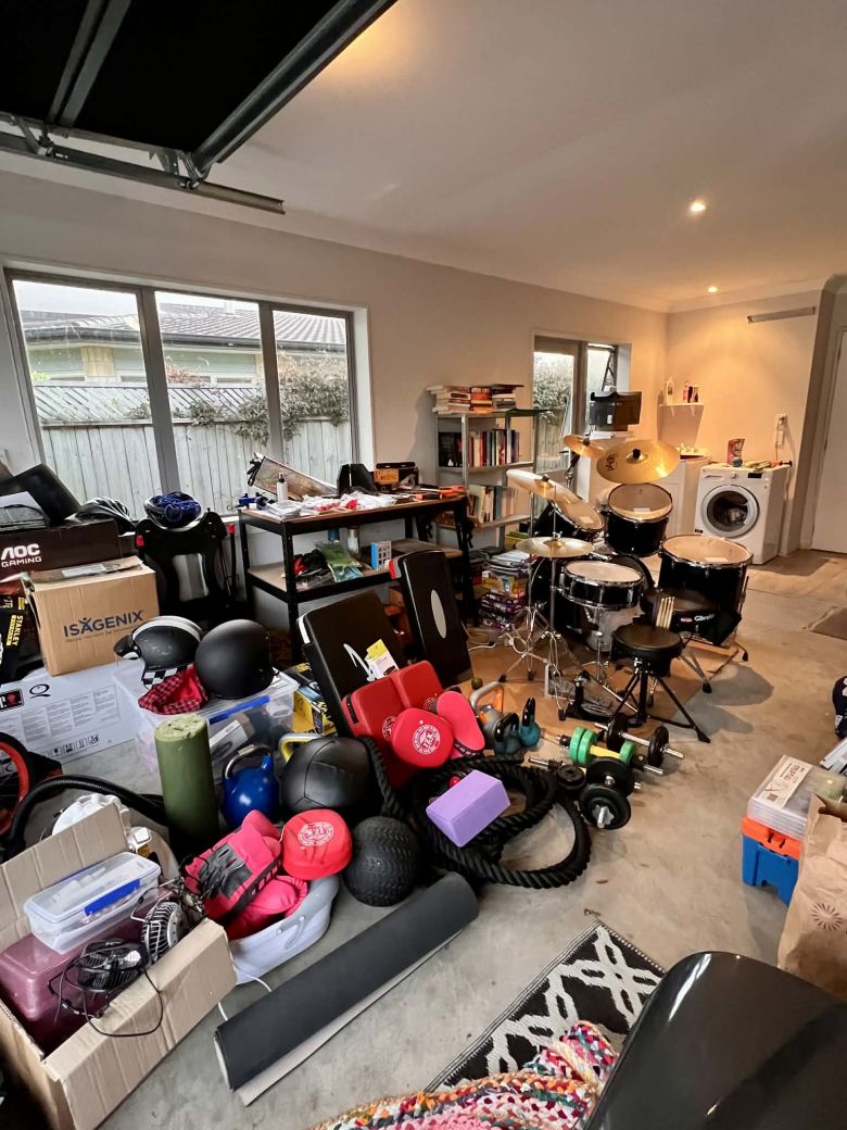 Jacinda Thorn's garage during her family's move.
