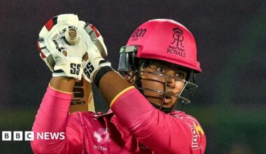 Vaibhav Suryavanshi of India U19 bats during the England U19 and India U19 Youth One Day Match on June 27, 2025 in Hove, England.