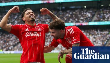 Spurs get that sinking feeling as Gibbs-White and Awoniyi fire Forest to thumping victory | Premier League