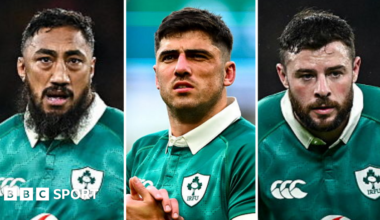 Bundee Aki, Jimmy O'Brien and Robbie Henshaw