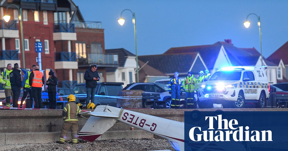 Pilot ‘crawls out’ after plane crashes on to beach in Gosport | Hampshire