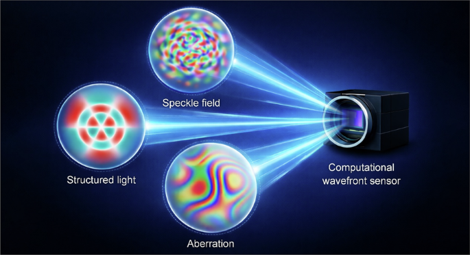 Single-shot, reference-less computational wavefront sensing for complex optical fields