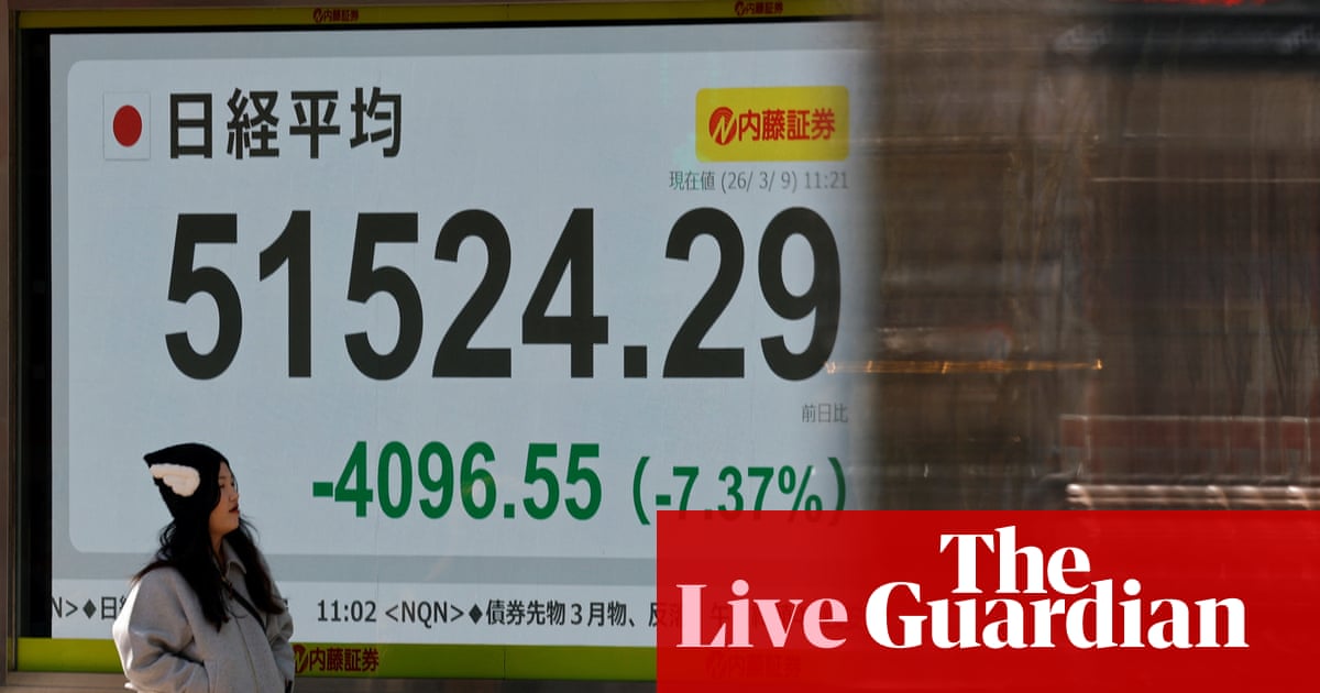 Stock markets plunge after oil surges over $100 a barrel, wiping out hopes of UK interest rate cut – business live | Business