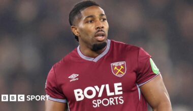 Adama Traore in a West Ham shirt