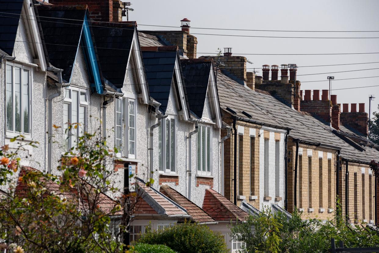 Shot of terraced houses.