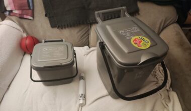 The new food waste caddy bins