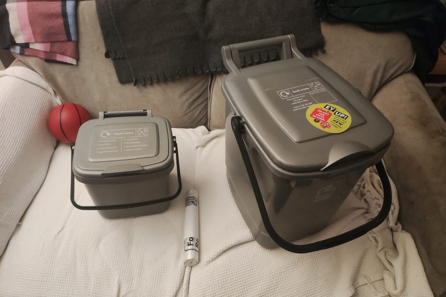 The new food waste caddy bins