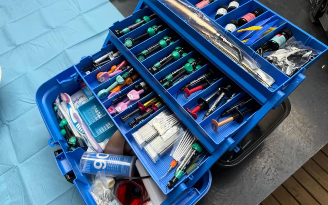 The dental supplies Josh Neille uses to seal the turtles' shells back together.