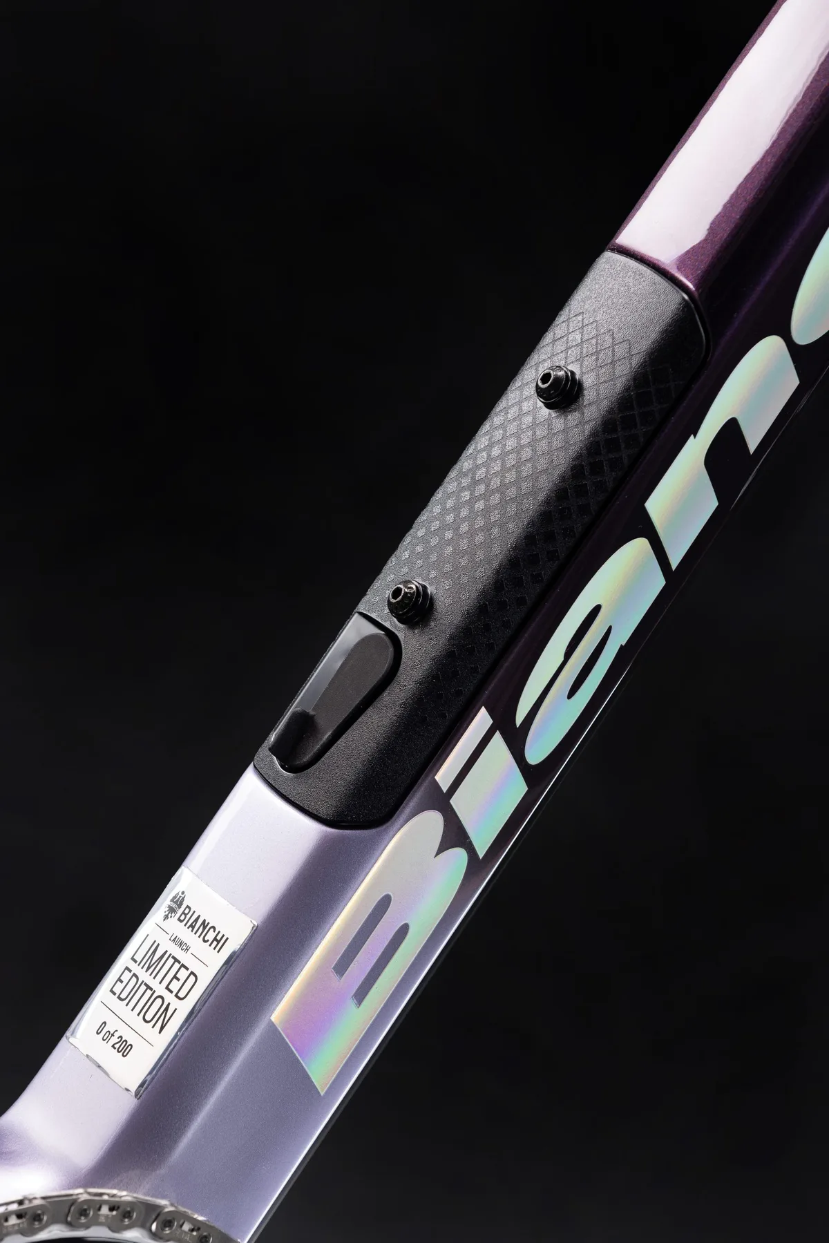 Bianchi Infinito downtube storage.