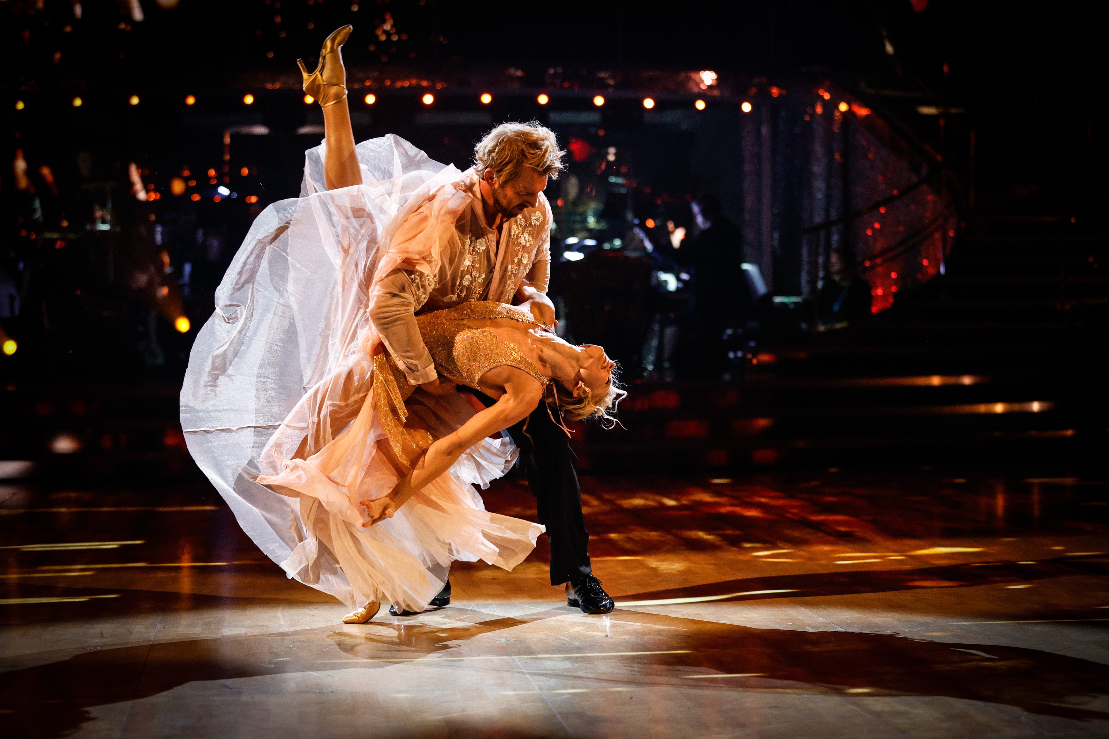 Bychkova dancing with her final partner, Chris Robshaw