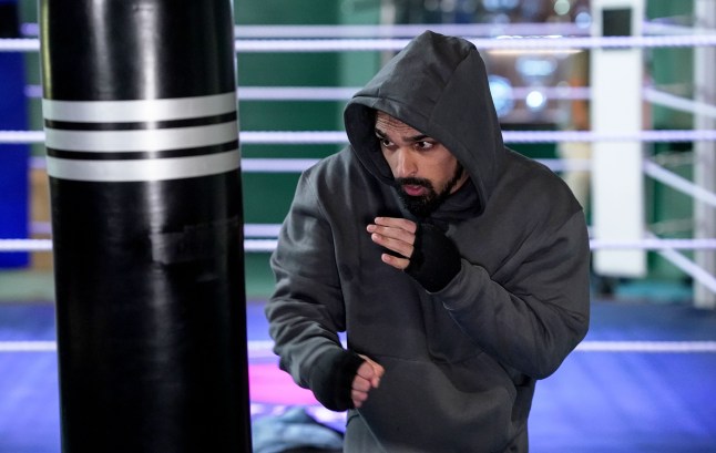 Ravi Gulati in the boxing gym in EastEnders