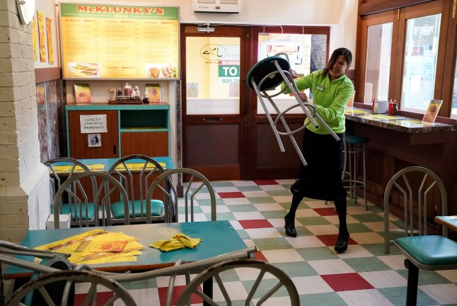 Bea smashing up McClunky's in EastEnders