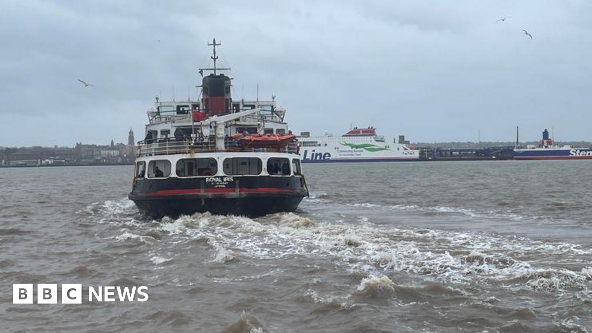 A back view of the Royal Iris ferry on the River Mersey