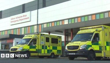 Outside a hospital A&E department