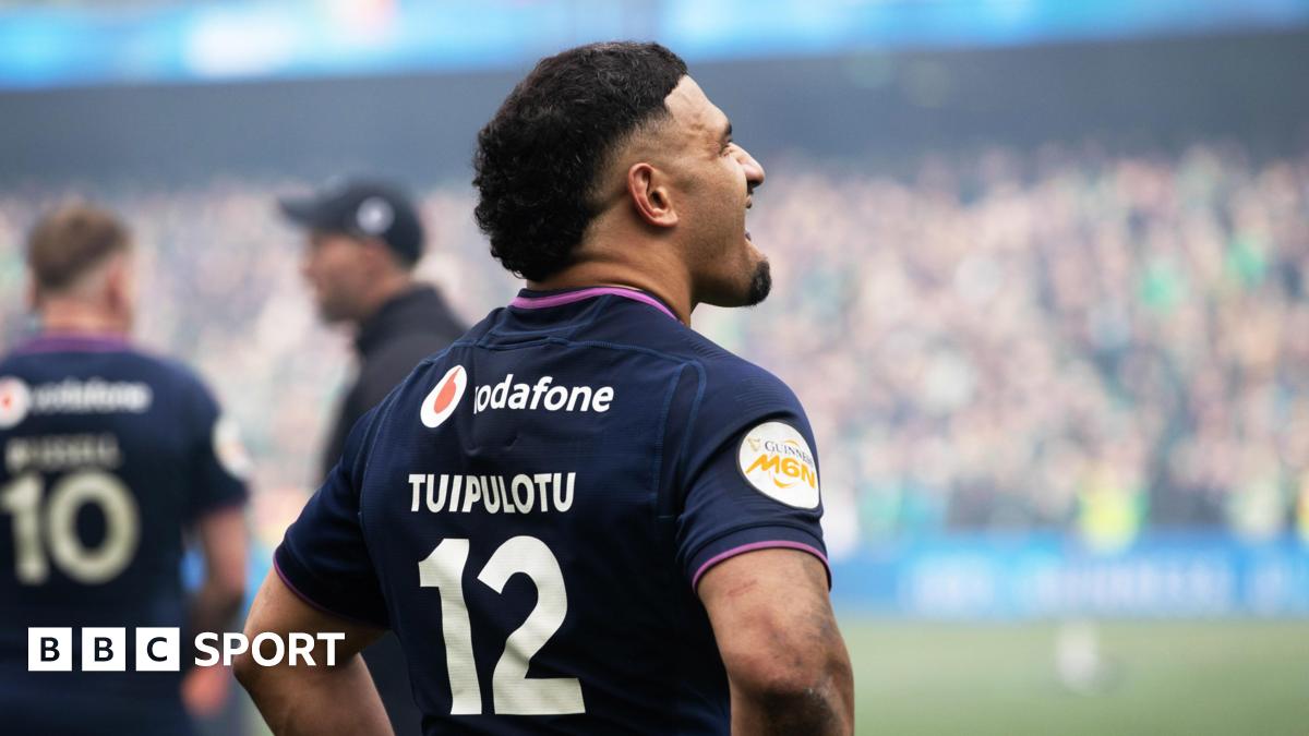 Sione Tuipulotu looks dejected after Scotland's Six Nations defeat by Ireland