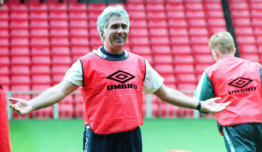 ECB CEO Richard Gould gestures