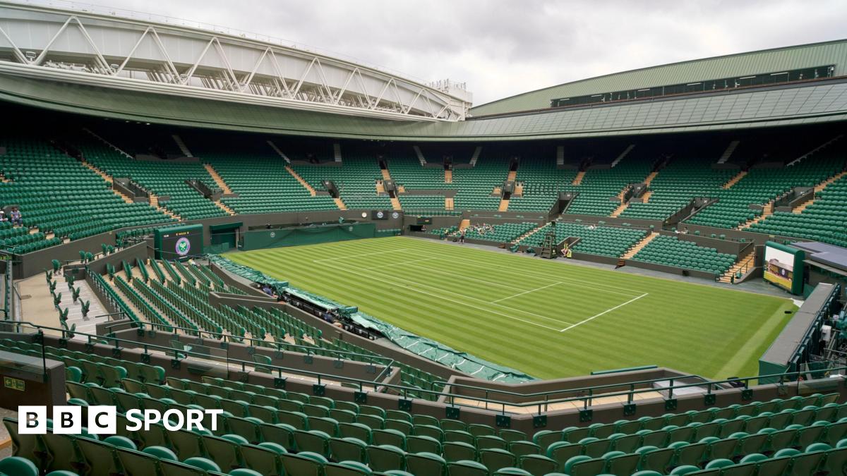 A general view of Centre Court at Wimbledon