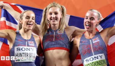 Keely Hodgkinson hugs Georgia Hunter Bell