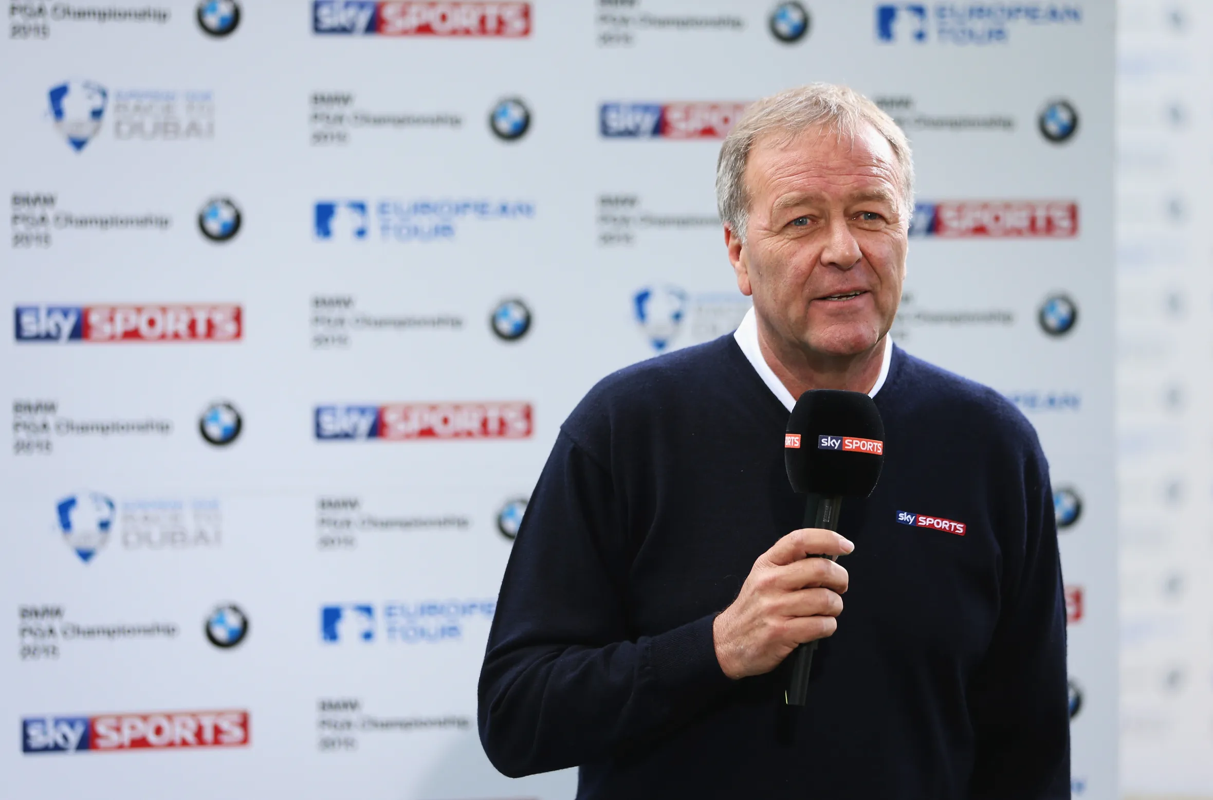 Ewen Murray of Sky Sports reporting during the BMW PGA Championship.