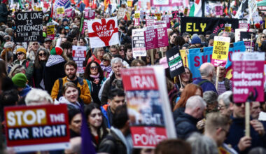 Protesters rally in London against UK far-right rise
