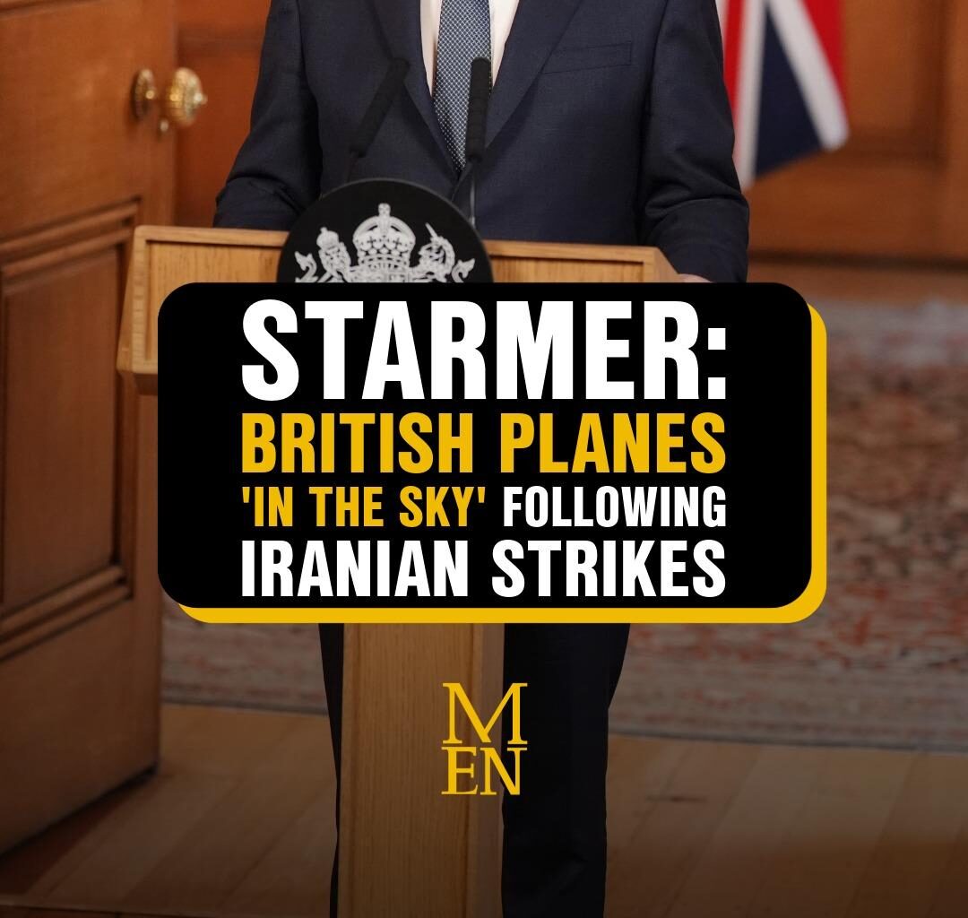 Keir Starmer has confirmed British planes are 'in the sky' following US and Israeli strikes on Iran. He said: "The United Kingdom played no role in these strikes, but we have long been clear: the regime in Iran is utterly abhorrent" and added that Iran and 'end this now'. The Prime Minister said British planes were in the sky as 'part of co-ordinated regional defensive operations' #news #keirstarmer #iran #middleeast #manchestereveningnews