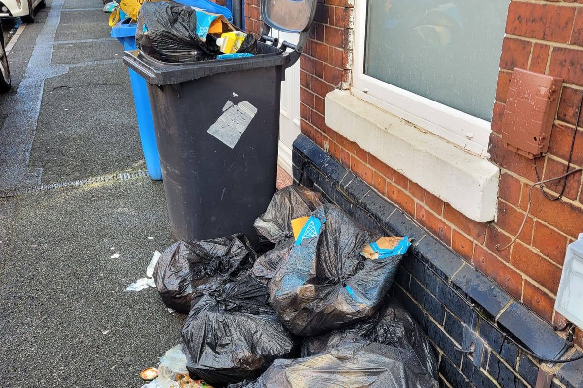 Lots of rubbish has been dumped in the streets around Mackworth.