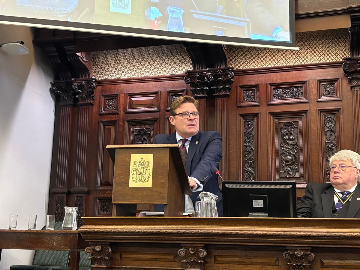 Birmingham Council leader John Cotton at the budget meeting on February 24