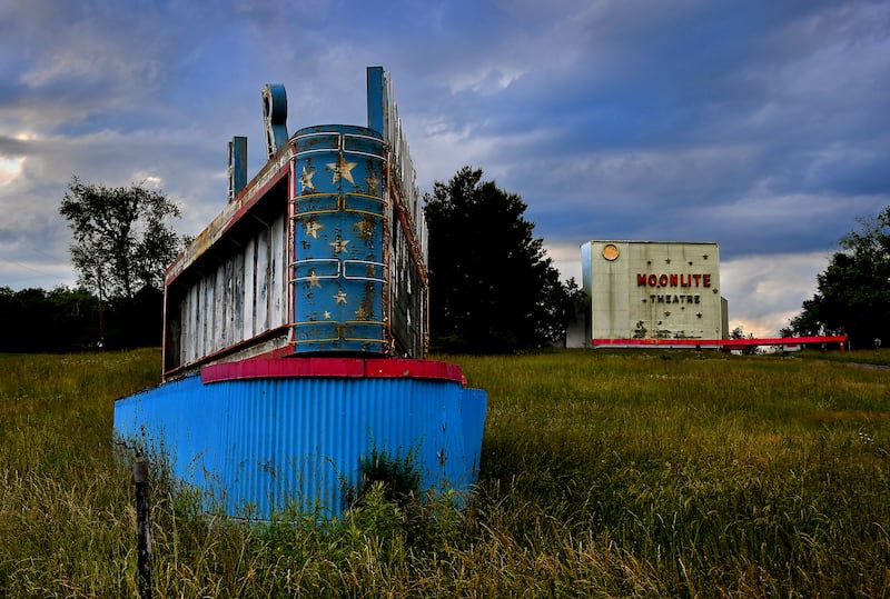 A decaying Moonlite drive-in movie theatre in Abington. Photograph: Washington Post/Getty Images