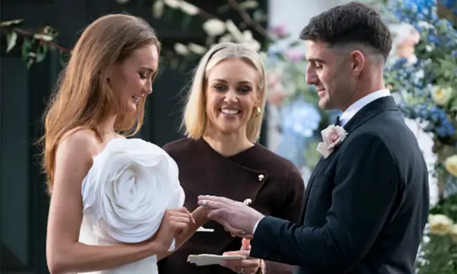 The MAFS couple seemingly were happy with their chosen partner on their wedding day
