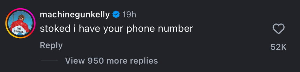 Comment from a user expressing excitement about having someone's phone number. Comment from a user expressing excitement about having someone's phone number.