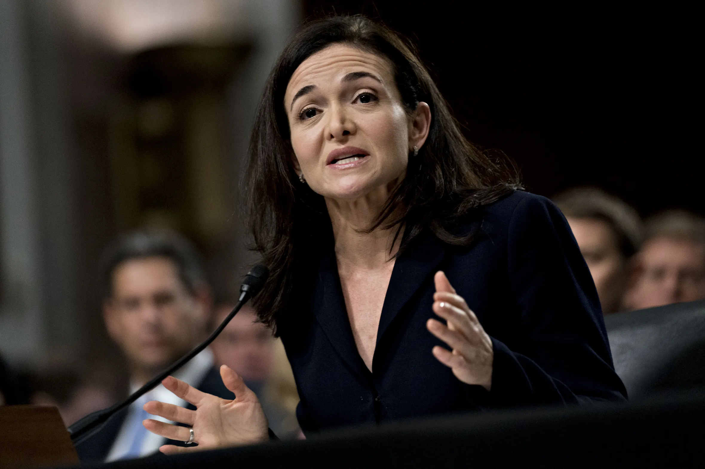 Sheryl Sandberg, COO of Facebook, testifies before the Senate Intelligence Committee.