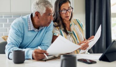 Couple reviewing their finances