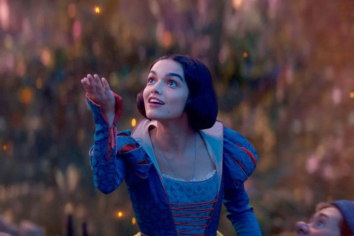 American actress-singer Rachel Zegler as Snow White in Disney's live-action film Snow White (2025).
