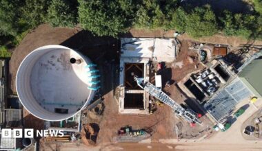 A woman with dark hair and a multiple colour jumper siting on a green sofa inside her living room.