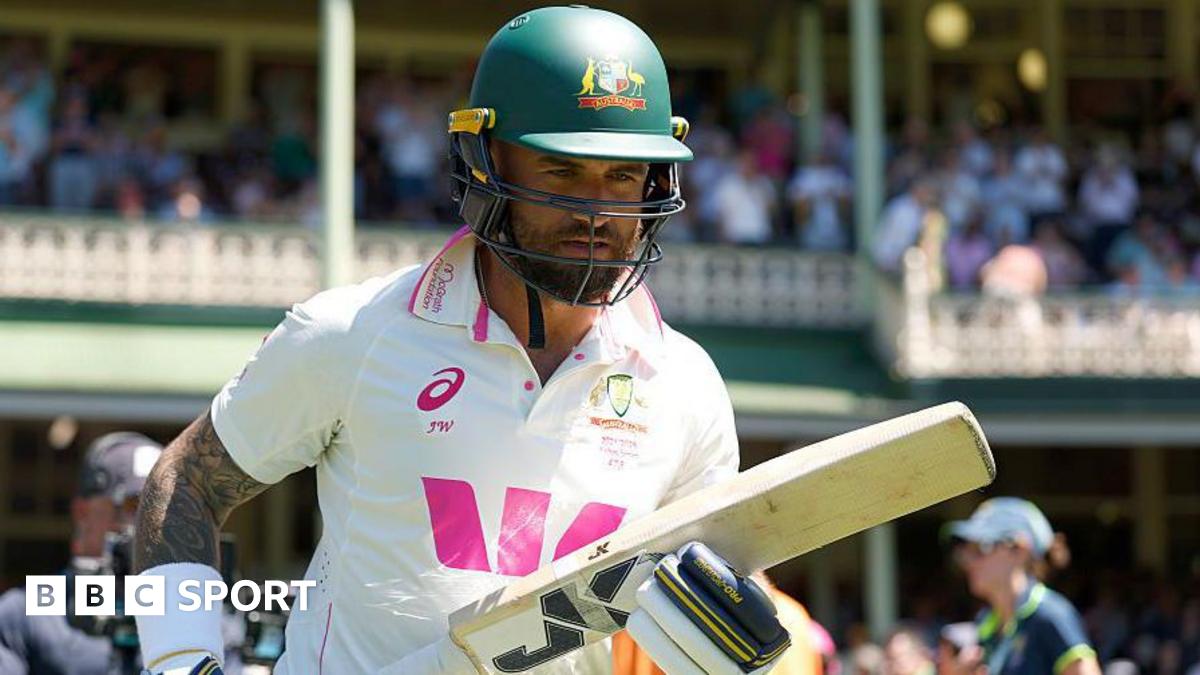 Jake Weatherald enters the pitch to bat for Australia against England