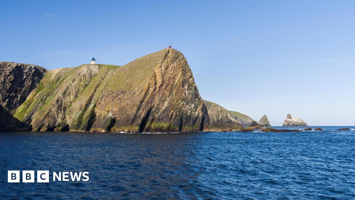 A sheer cliff on part of Fair Isle's rocky coast.