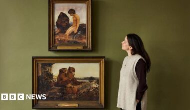 Roseberys' Lara L'vov-Basirov admires the pictures