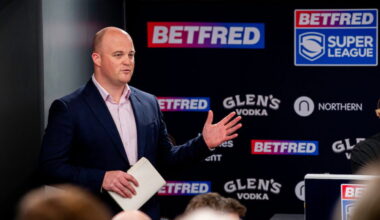 Rhodri Jones at the Super League Grand Final press conference