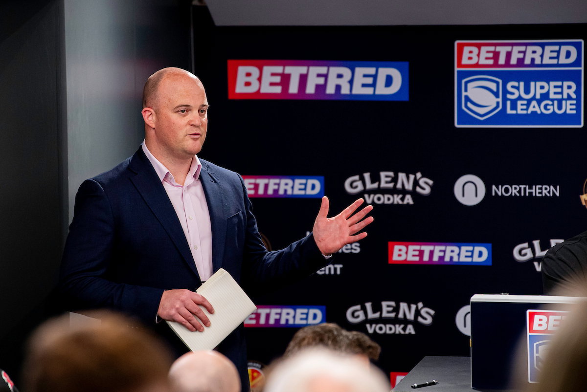 Rhodri Jones at the Super League Grand Final press conference