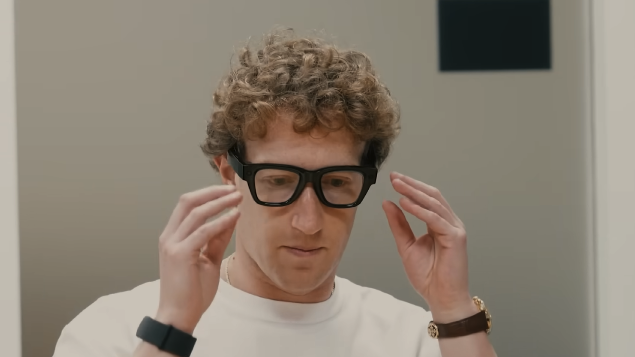 Mark Zuckerberg wearing Meta Ray-Ban Display glasses