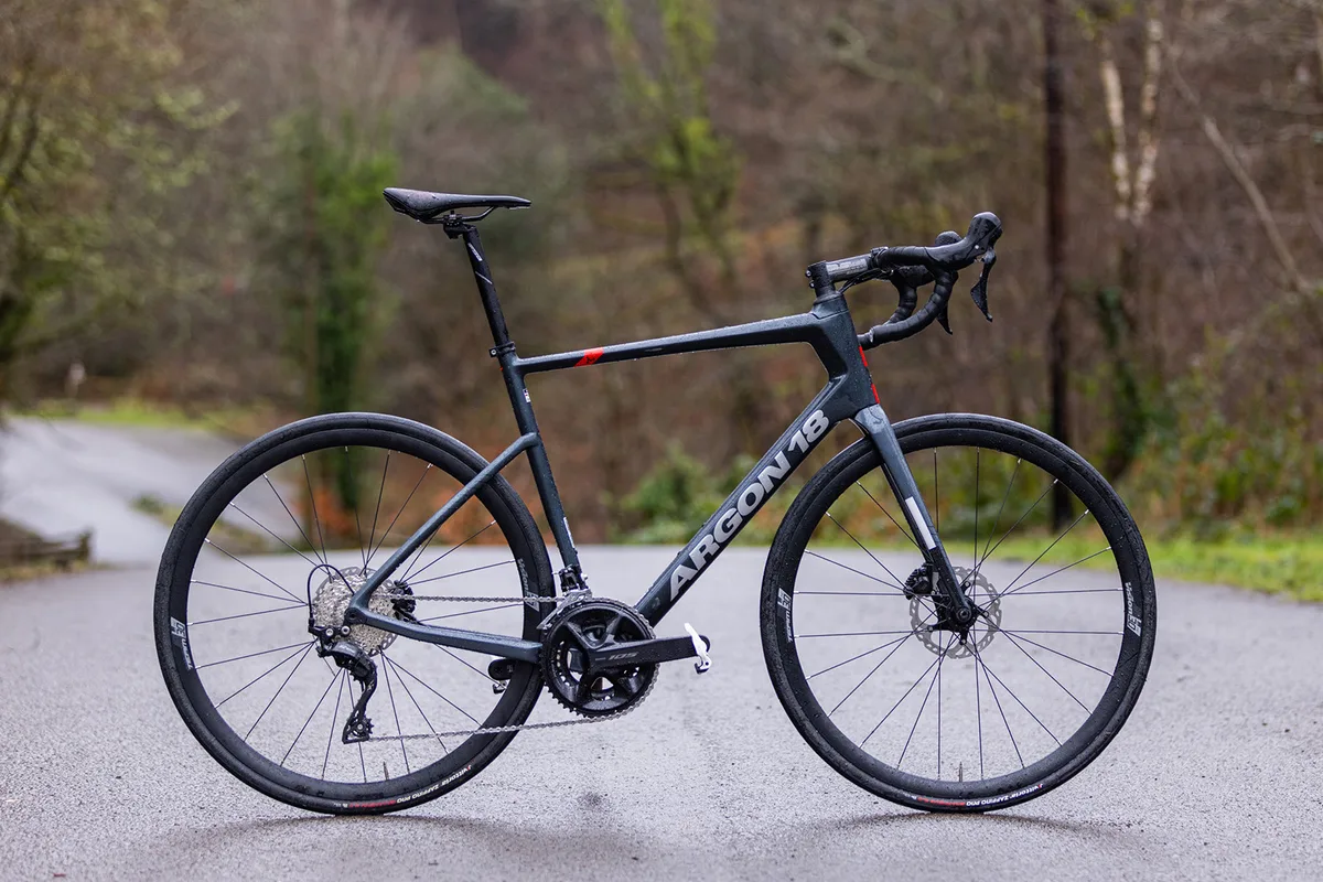 Pack shot of the Argon 18 Equation 105 road bike